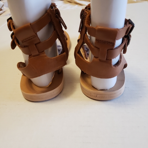 Zara Girls 34/ 3 Leather Zip-Up Gladiators Sandals - Picture 4 of 5